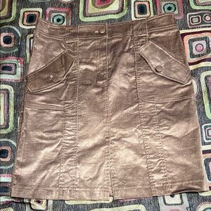 Cache Brown Corduroy Mini Skirt